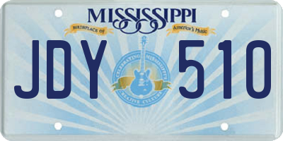 MS license plate JDY510