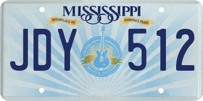 MS license plate JDY512