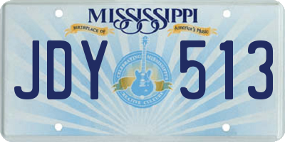 MS license plate JDY513