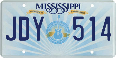 MS license plate JDY514