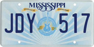 MS license plate JDY517