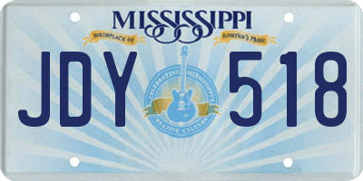 MS license plate JDY518