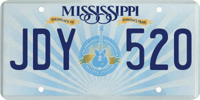 MS license plate JDY520