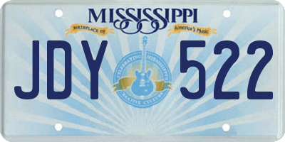 MS license plate JDY522