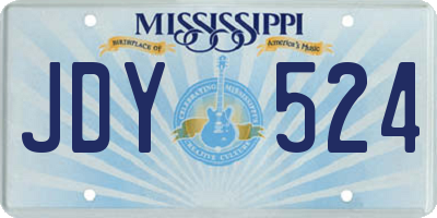 MS license plate JDY524