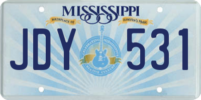 MS license plate JDY531