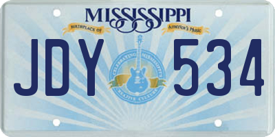 MS license plate JDY534