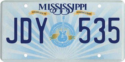 MS license plate JDY535