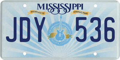 MS license plate JDY536