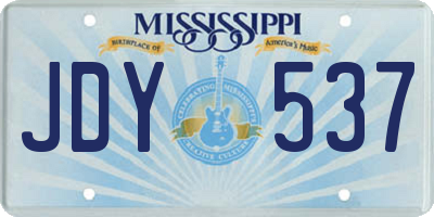 MS license plate JDY537