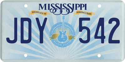 MS license plate JDY542