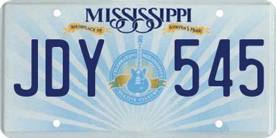 MS license plate JDY545
