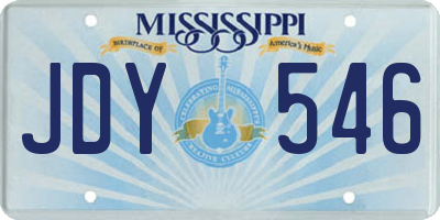 MS license plate JDY546