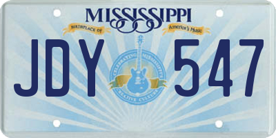 MS license plate JDY547