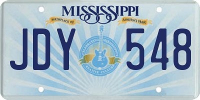 MS license plate JDY548