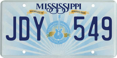 MS license plate JDY549
