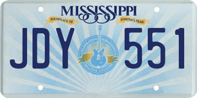 MS license plate JDY551