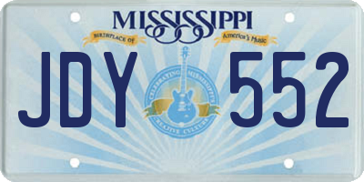 MS license plate JDY552