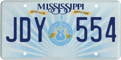 MS license plate JDY554