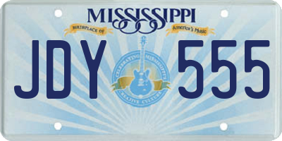 MS license plate JDY555