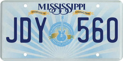 MS license plate JDY560