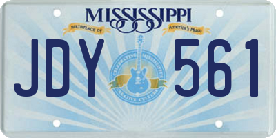 MS license plate JDY561