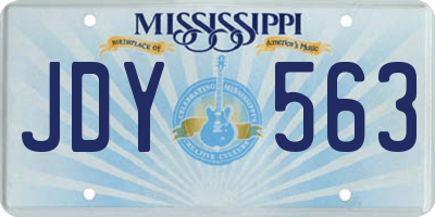 MS license plate JDY563