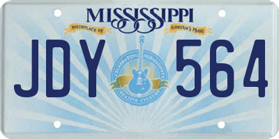 MS license plate JDY564