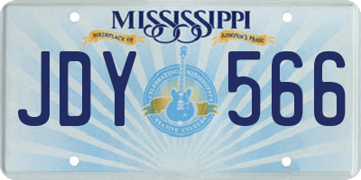 MS license plate JDY566