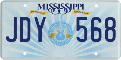 MS license plate JDY568