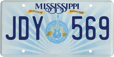MS license plate JDY569