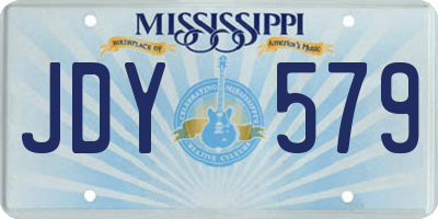 MS license plate JDY579