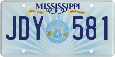 MS license plate JDY581