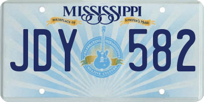 MS license plate JDY582