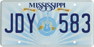 MS license plate JDY583