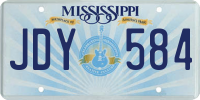 MS license plate JDY584