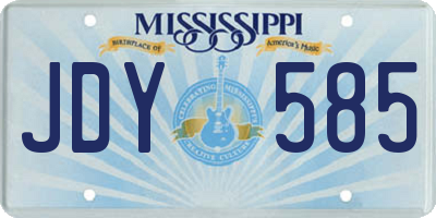 MS license plate JDY585