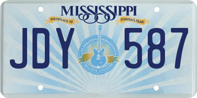 MS license plate JDY587