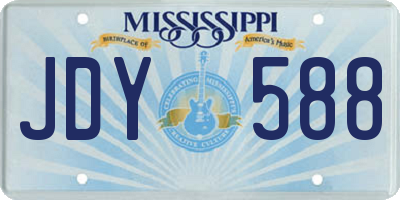 MS license plate JDY588