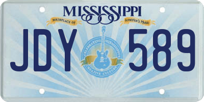 MS license plate JDY589
