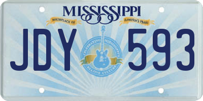 MS license plate JDY593