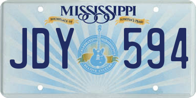 MS license plate JDY594