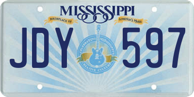 MS license plate JDY597