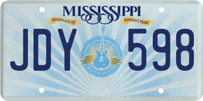 MS license plate JDY598