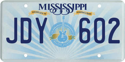 MS license plate JDY602