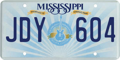 MS license plate JDY604
