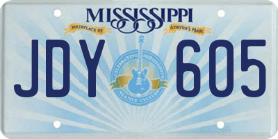 MS license plate JDY605