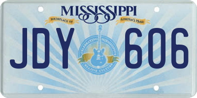 MS license plate JDY606