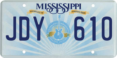 MS license plate JDY610