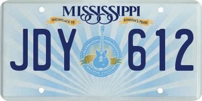 MS license plate JDY612
